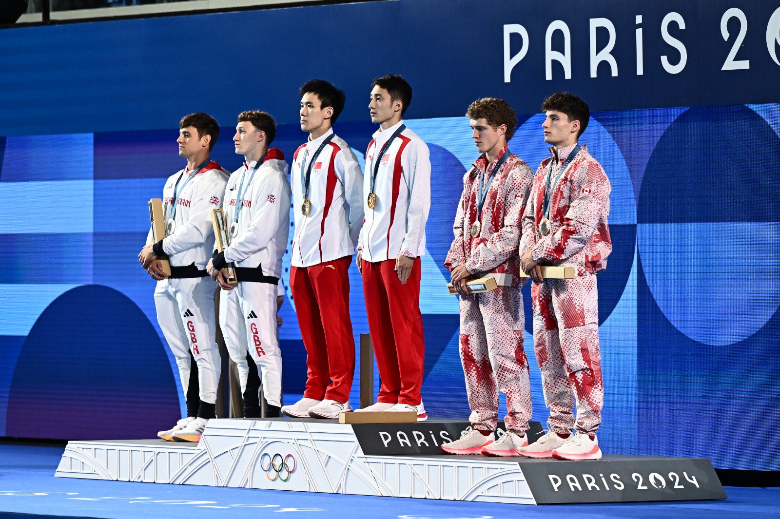 Podio plataforma 10 metros sincronizados en los Juegos Olímpicos de Paris 2024